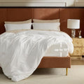 Bedsure Duvet Cover with Fitted Sheet Full - Deep Pocket, Hotel Luxury Soft Double Brushed Bedding Set with Zipper Closure, Includes 1 Duvet Cover, 1 Fitted Sheet, 2 Pillow Shams, NO Comforter, White by BEDSURE