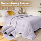 downluxe Down Alternative Blanket for Bed, Satin Trim, King, Lilac - Image 3