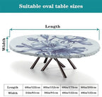 Tablecloths Oval, Plaid Pattern Printed on Elastic Table Covers, for Home & Daily Use Nightstands, Fits for 52" x 70" Oval Tables - Image 4