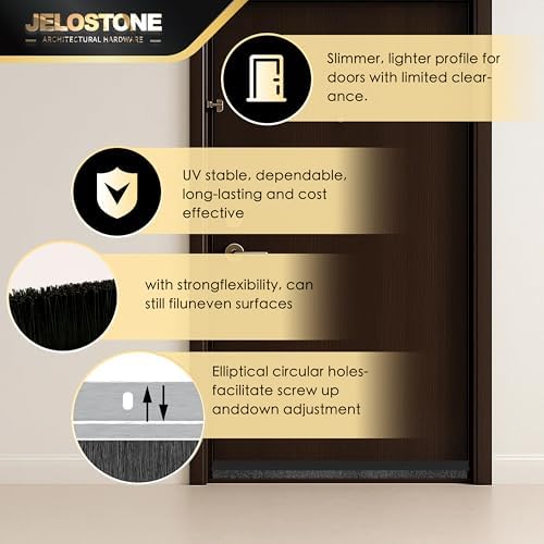 2 Pack – 36'' Premium Aluminum Door Sweep with Nylon Brush, Seals Gaps Up to 5/8", Matte Black Anodized Aluminum Door Sweep, UL Fire-Certified, and Built for Long-Term Performance, JS-NB161 - Image 4