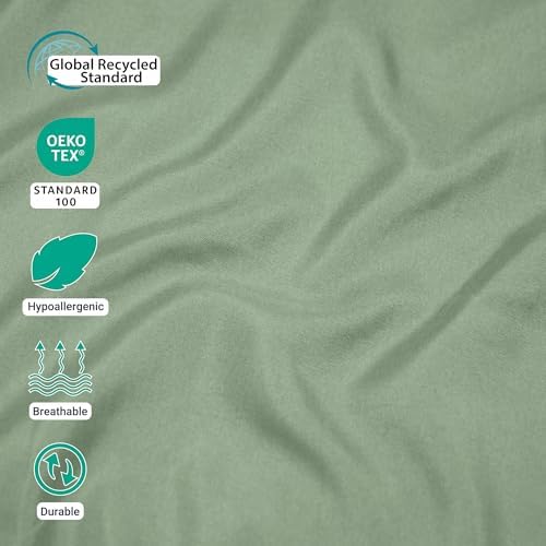 ZPECC King Flat Sheets Only Sage Green 6 Pack, Color-Coded Hem Threads - Image 4