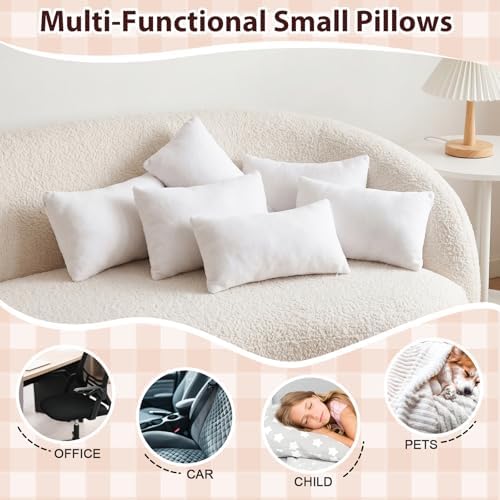 Geelin 12 Pack Small Pillows Bulk Travel, Zipper, Classic, White - Image 3