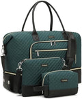 Weekender Bags for Women Travel, Under Seat Carry On Bags for Airplanes Overnight Bag with Shoe Compartment Luggage Sleeve, Foldie Travel Tote Bag Hospital Bag, Travel Gifts, DarkGreen Black by Unknown