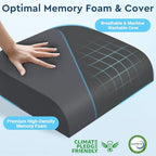Seat Cushion, Memory Foam Office Chair Cushion, Gray, X-Large - Image 3