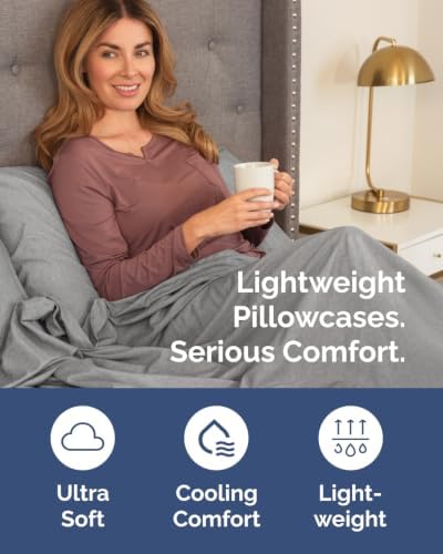Standard Pillow Cases - 10 Pack Pillowcases, 20" x 26" - Heathered Grey - Image 3