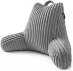 Reading Pillow for Sitting up in Bed, Adjustable Memory Foam Bed Rest Pillow, Wide-wale Plush Cover Machine Washable, Neck Back and Lumbar Support Pillow-Grey by Unknown