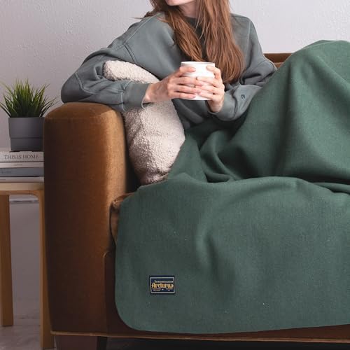 Arcturus Bighorn 100% Virgin Wool Blanket | Heirloom-Quality Wool Bedding for Home & Cabin | Warm, Thick & Durable (King Size, Sage) - Image 6