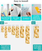 Window Privacy Film Frosted, Orange Yellow Palm Trees Tropical Static Cling Door Window Covering, Summer Beach Botanical UV Blocking Windows Film for Office, Hotel, Bedroom, 29.5 x 78.7 Inches - Image 4