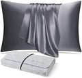 DISANGNI 100% Natural Mulberry Silk Pillow case for Hair and Skin with Hidden Zipper 22 Momme Both Sides Real Silk Pillow Case (1pc Queen Size 20" x30", Dark Gray) by DISANGNI