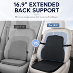 Car Seat Cushion with Lumbar Support, Firm 2-Piece Set for Long Drive Black - Image 7