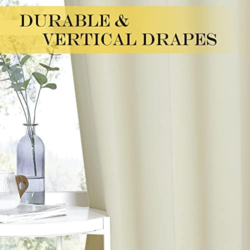 NICETOWN Blackout Curtains 72 inches Long, Grommet Privacy Window Treatment Thermal Insulated Room Darkening Sliding Glass Door Drape for Bedroom Living Room, 1 Panel, W100 x L72, Beige - Image 4
