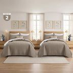 IR Imperial Rooms Twin Quilt Bedding Set Camel Bedspread Wave 2 Pack - Image 5