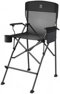 EVER ADVANCED Tall Directors Chair 31" Foldable Camping Mesh Black by EVERADVANCED