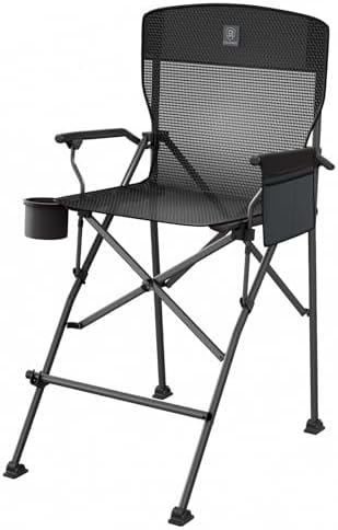 EVER ADVANCED Tall Directors Chair 31" Foldable Camping Mesh Black by EVERADVANCED