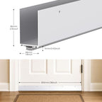1-3/4'' x 36'' Aluminum Under Door Seal, Door Draft Stopper with Neoprene Rubber Insert, U-Shape Door Sweep to Block Cold Air, Dust, Pests, Rodent Proof for Interior/Exterior Doors (Silver - Image 2