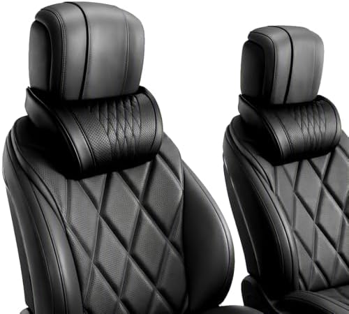 Yilia Universal Memory Foam Car Headrest Neck Pillow，Black：2PCS by Yilia