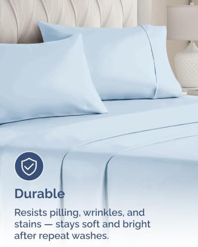 King Pillow Cases - 10 Pack Soft Pillowcase Covers - 20" x 40" (Sky Blue) - Image 4
