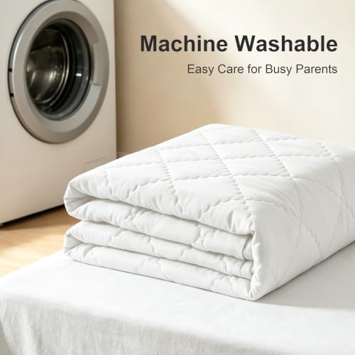 BEDSUM Cooling Toddler Comforter, Rayon Made from Bamboo, White - Image 6