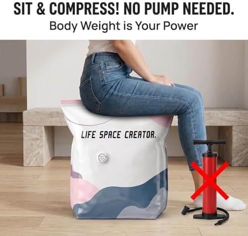 3 Sets Cube Compression Space Saver Bags, No-Pump 3D Vacuum Storage Bags - Image 4