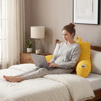 Large Reading Pillow for Sitting Up with Arms,Yellow Corduroy - Image 2
