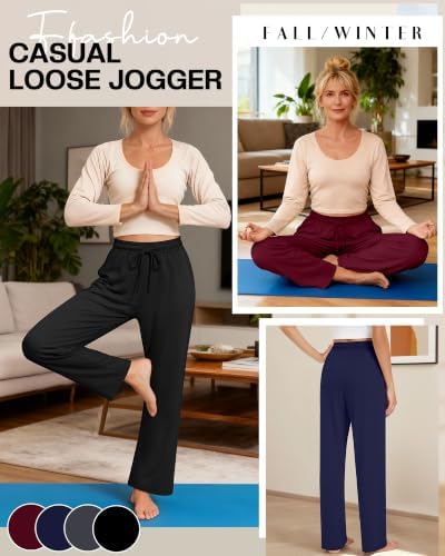 4 Pack Women Lounge Comfy Pants Lightweight Sweatpant - Image 3