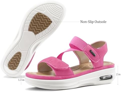 mysoft Women's Comfortable Walking Sandals Platform Wedge Ankle Strap - Image 5