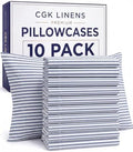 Standard Pillow Cases - 10 Pack Pillowcase Covers, 20" x 26" - Blue Stripes by CGKUnlimited