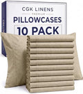 King Pillow Cases - 10 Pack Pillowcase Covers - 20" x 40" (Heathered Beige) by CGKUnlimited