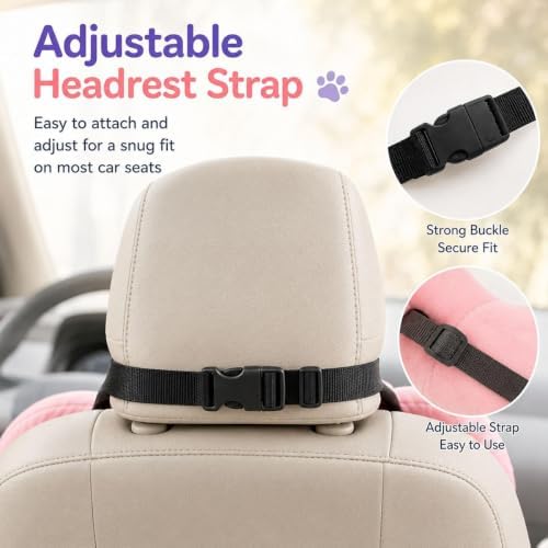 Ride Pillow for Kids Adjustable Plush Car Seat Neck Support with Armrest - Image 5
