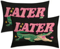 Vintage Funny Alligator Pillowcases Queen Size Set of 2 - Crocodile Pillow Cases with Envelope Closure, Animal Man Cave Decorative Pillow Covers for Bed Couch, Soft Breathable Microfiber by Unknown