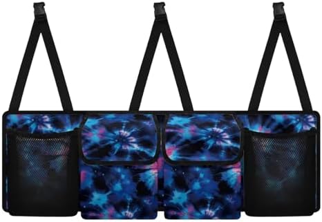 UNICEU Tie-Dye Print Trunk Organizer for Suv Foldable Easy Install Backseat Trunk Organizer with 4 Pockets Large Capacity Car Interior Accessories by UNICEU