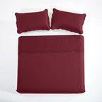 Twin Quilt Set Bedspread Coverlet Microfiber Bedding Leaf Red 68x86 - Image 3