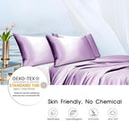 100% Mulberry Silk Zippered Pillowcase, Light Purple, 20x36 - Image 5