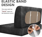 Leather Look RV Dinette Cushion Covers, Stretch Camper Cushion Slipcovers for Travel Trailer Couch RV Booth Seat, Replacement Camper Sofa Chair Protector (2 Backrest Cover & 2 Bench Cover,Dark Grey) - Image 7