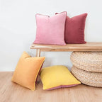 MONDAY MOOSE Decorative Throw Pillow Covers Cushion Cases, Set of 4 Soft Velvet Modern Double-Sided Designs, Mix and Match for Home Decor, Pillow Inserts Not Included (18x18 inch, Yellow/Pink) - Image 5