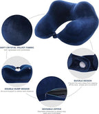 QUQUQ Travel Neck Pillow for Sleeping Self-Inflatable Travel Neck Pillow Velvet Washable for Airplanes Comfortable - Image 4