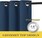 NICETOWN Blackout Sliding Door Curtains 84 Inch Length, Extra Wide Room Divider Grommet Energy Saving Thermal Insulated Curtain for Patio Door Window(W80 x L84, 1 Panel, Moroccan Blue) - Image 3