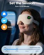 Smart Heated Eye Mask for Dry Eyes, App Controlled Cordless Warm Compress, Precise 99-149F Temperature, 1-60 Min Timer, 4 Smart Modes, Auto Shut Off, 1500mAh USB-C, Washable Cover - Image 4