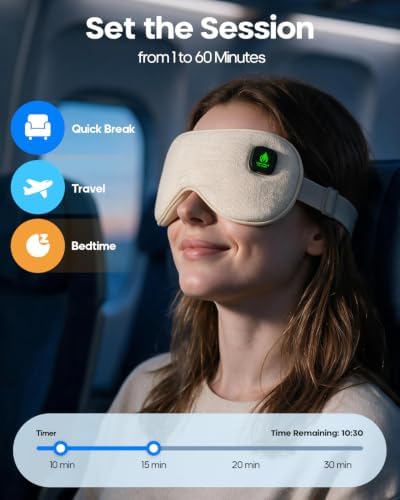 Smart Heated Eye Mask for Dry Eyes, App Controlled Cordless Warm Compress, Precise 99-149F Temperature, 1-60 Min Timer, 4 Smart Modes, Auto Shut Off, 1500mAh USB-C, Washable Cover - Image 4
