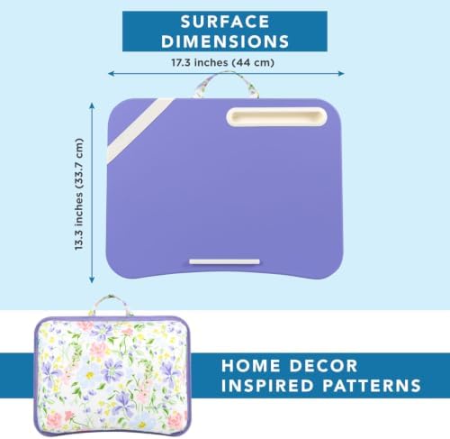 LAPGEAR Designer Lap Desk – Purple Flower, 2-Pack with Storage Basket - Image 6