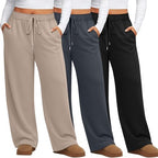 Evervibe 3 Pack Women's Plus Size Wide Leg Pants Baggy Sweatpant by Evervibe