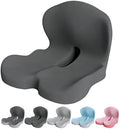 Celinva Orthopedic Cushion Seat Cushion,L-Shaped Lumbar Support,Breathable,Design for Office Chair,Car,Wheelchair Ergonomic Non Slip MemoryFoam Seat Skin with Back Support (Dark Grey) by Unknown