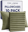Standard Pillow Cases - 10 Pack Pillowcase Covers - 20" x 26" (Sage Green) by CGKUnlimited