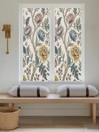 Window Privacy Film Frosted, Vintage Garden Flower Reusable Static Cling Window Tints, Rustic Floral Leaf Pastoral Plants Heat Control Windows Films for Offices, Balcony, 29.5 x 118 Inches - Image 5
