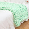Warm Soft Cozy Chenille Yarn Thick Crochet Knit Blanket for Bed, Sofa, Big Chunky Cable Knit Throw, Weighted Chunky BlanketA120x150cm by Unknown