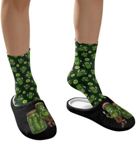 Jeiento Fuzzy Slippers and Sock Set Women's Warm Cozy Memory Foam House Shoes Soft Slip-on Slides - Image 4