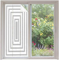 Window Privacy Film Frosted, Black Grey Geometric Non-Adhesive Static Cling Window Tint, Square Minimalist Modern Insulated Windows Frosted Films for Living Room, 35.4 x 78.7 Inches by Unknown