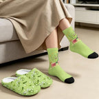 Jeiento Women's Fuzzy Slippers and Sock Set Warm Cozy Memory Foam House Shoes Soft Slip-on Slides Spa Slippers for Hotel - Image 3