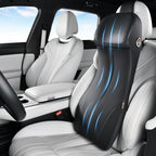 Coverado Lumbar Support and Headrest Pillow for Car, Integrated Design Ergonomic Memory Foam Head Neck Support Pillow for Driving Seat, Soft Leather Breathable Back Support, Back Pain Relief, Black by COVERADOAUTO