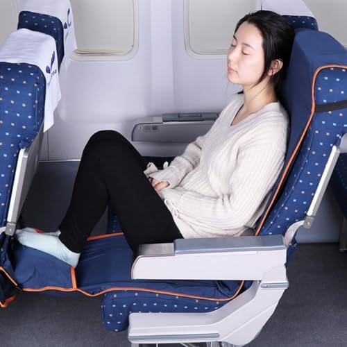 Travel Foot Hammock for Airplane Journeys Foldable Polyester Seat Rest - Image 4